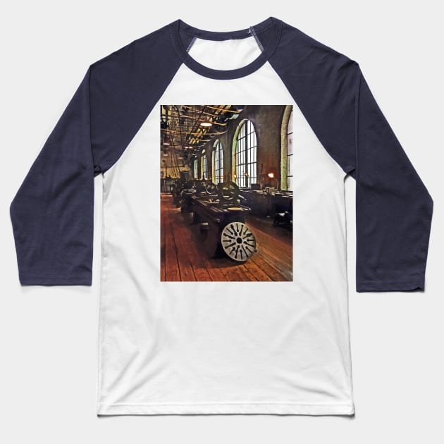 Building Trades - Factory Machine Shop Baseball T-Shirt by SusanSavad